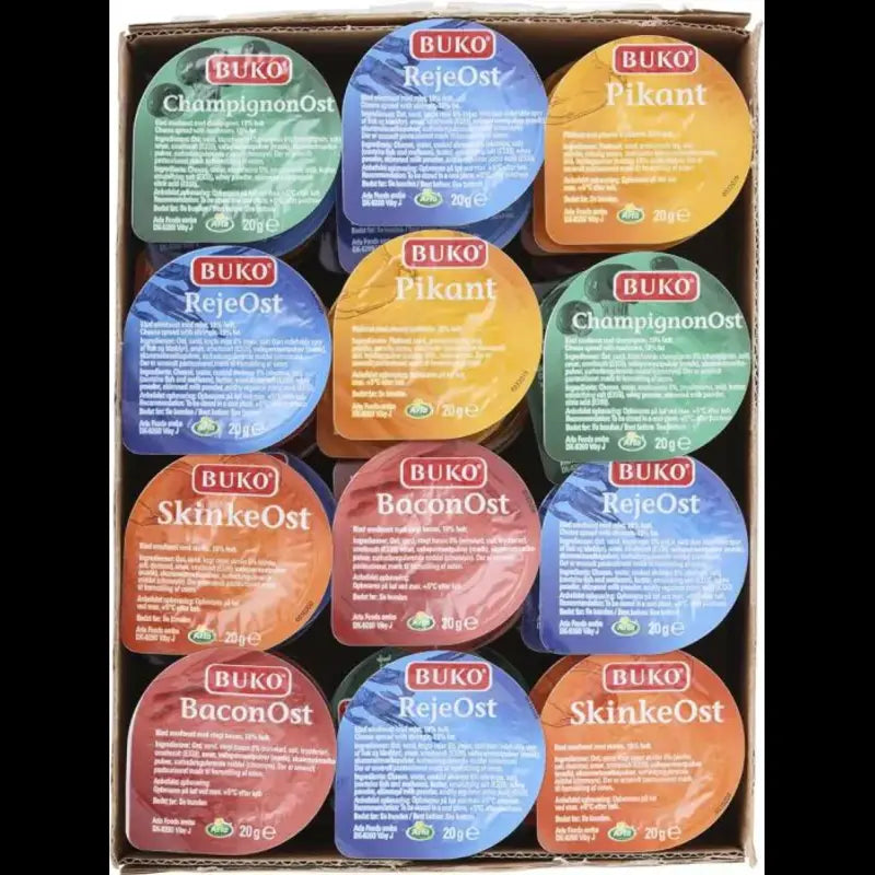 4670 Buko ost assorteret 20 g 48 stk