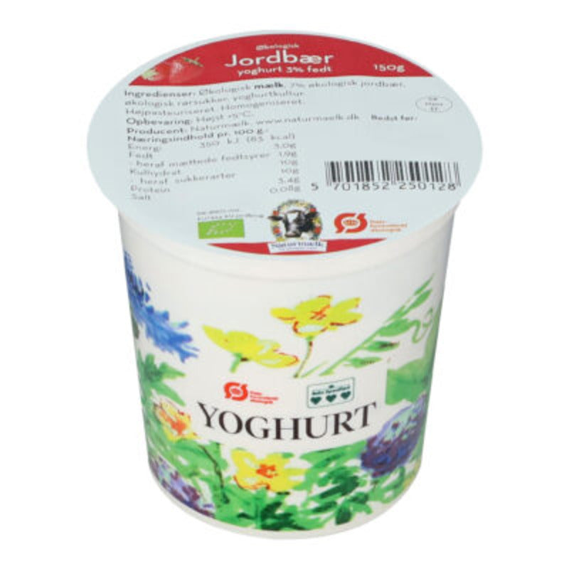 7731 ØKO Naturmælk Yoghurt jordbær 150 ml.