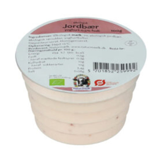 7738 ØKO Naturmælk yog. Jordbær 100 ml.